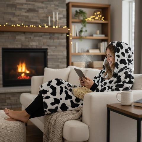 Animal Print Hooded Blanket