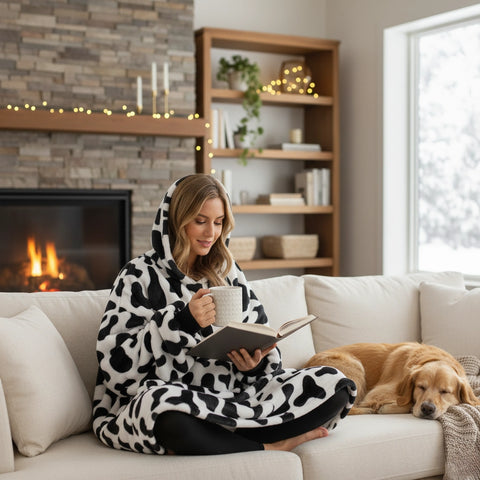 Animal Print Hooded Blanket