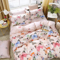 Butterfly pink duvet cover styled with cozy decor and natural light