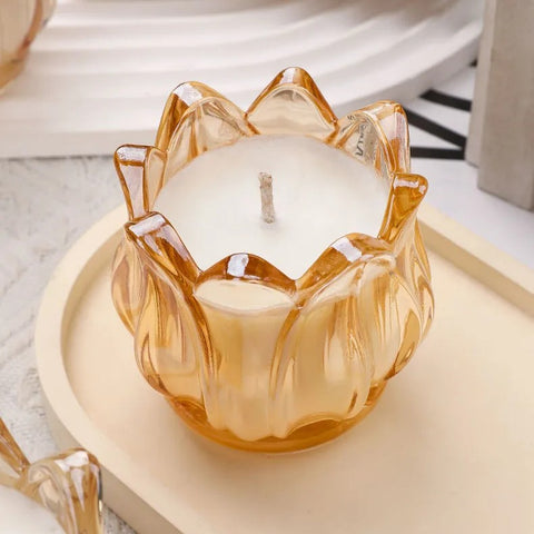 French Tulip Glass Candle