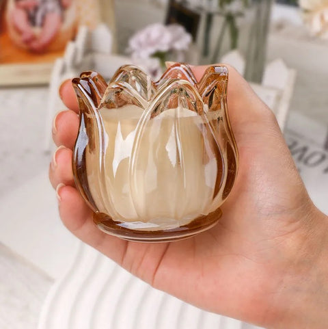 French Tulip Glass Candle