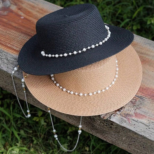 ÉLODIE PEARL STRAW HAT