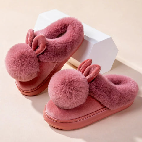 Cozy Plush Rabbit Slippers