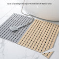 Beige and gray TPE shower mats with anti-slip and cuttable design