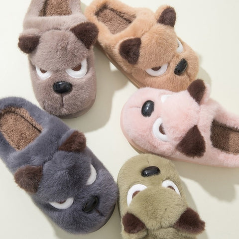 Angry Puppy Plush Slippers