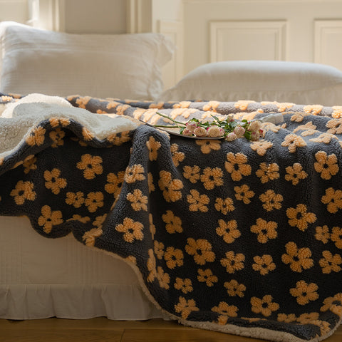 Floral Jacquard Warm Winter Blanket