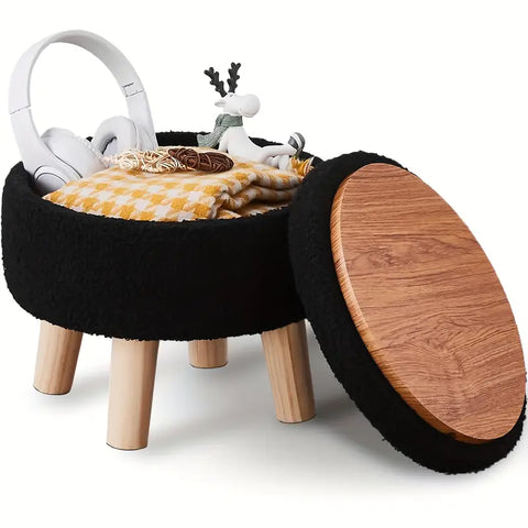 Teddy Velvet Storage Ottoman