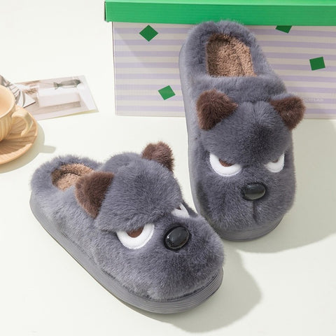 Angry Puppy Plush Slippers