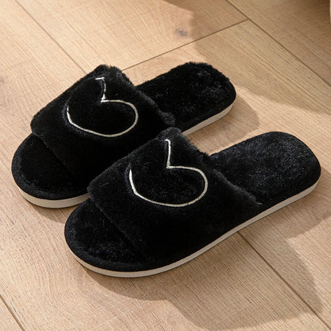 Women's Plush Open Toe Slippers