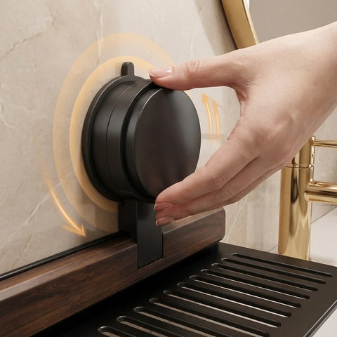 No-Drill Walnut Bathroom Shelf