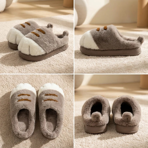 Cat Paw Plush Slippers