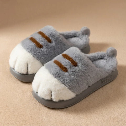 Cat Paw Plush Slippers