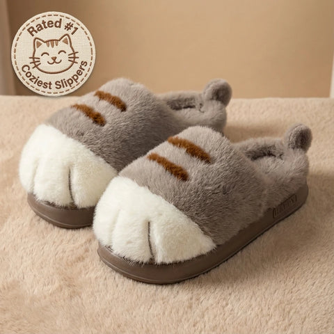 Cat Paw Plush Slippers