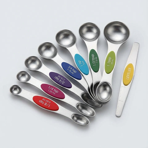 Magnetic Stainless Steel Measuring Spoons Set (8-Piece)