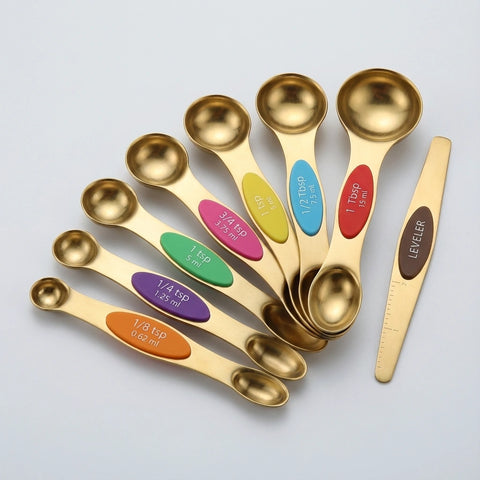 Magnetic Stainless Steel Measuring Spoons Set (8-Piece)
