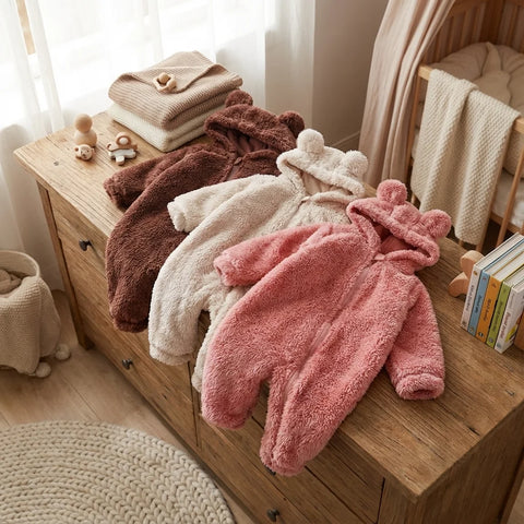 Plush Bear Winter Baby Romper