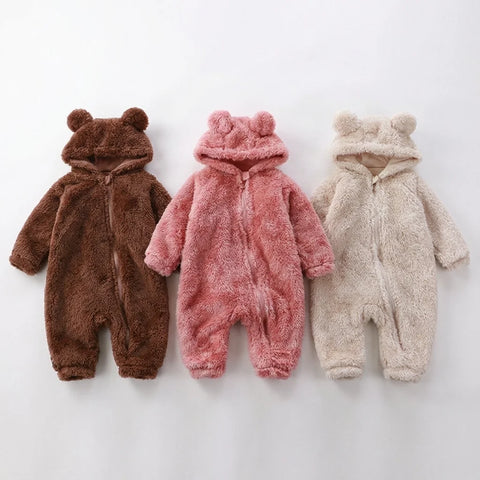 Plush Bear Winter Baby Romper