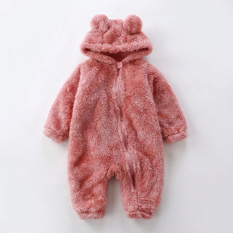 Plush Bear Winter Baby Romper