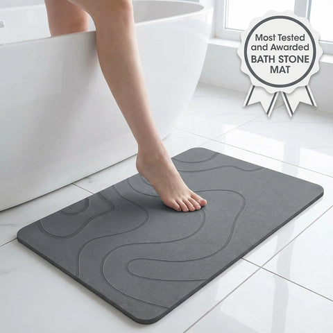 Fast-Dry Diatomite Stone Bath Mat