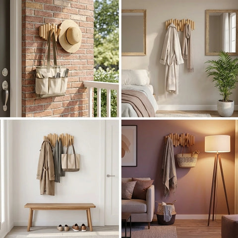 Picket Wooden Flip Wall Hooks