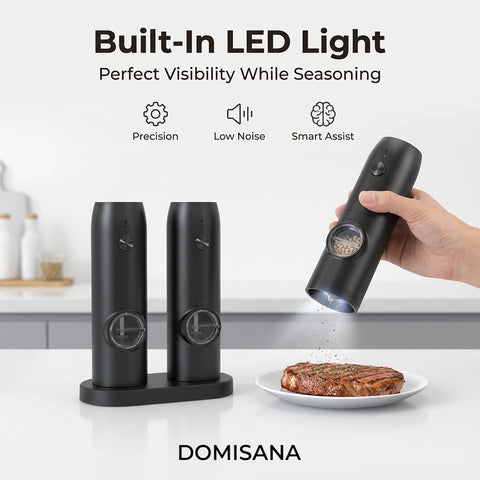 Electric Pepper & Salt Grinder Set