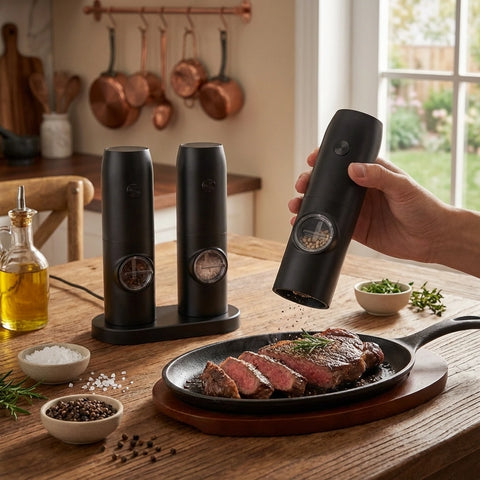 Electric Pepper & Salt Grinder Set