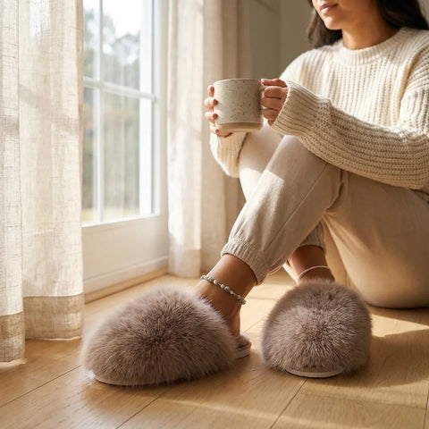 Fluffy House Slippers - Valentines Sale
