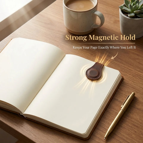 Handmade Magnetic Leather Bookmark
