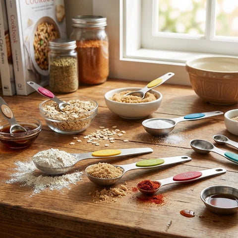 Magnetic Stainless Steel Measuring Spoons Set (8-Piece)