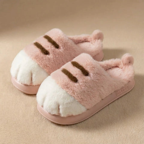 Cat Paw Plush Slippers