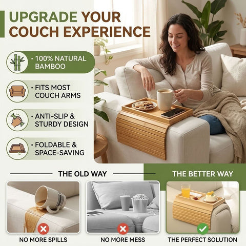 Bamboo Sofa Arm Tray