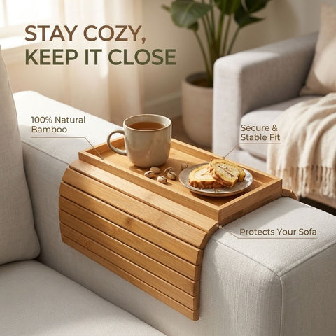 Bamboo Sofa Arm Tray