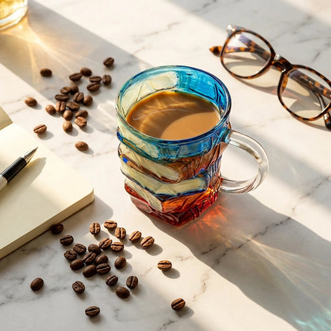 Stacked Book Glass Mug