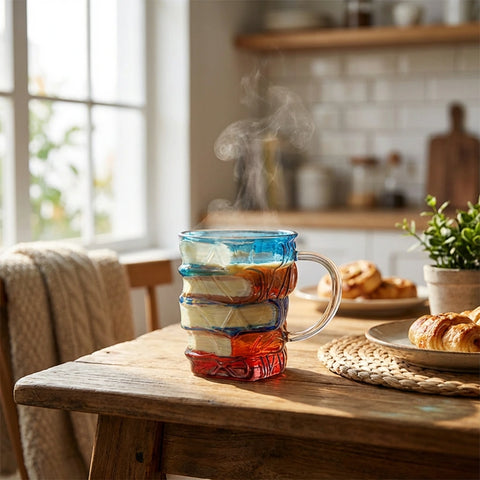 Stacked Book Glass Mug
