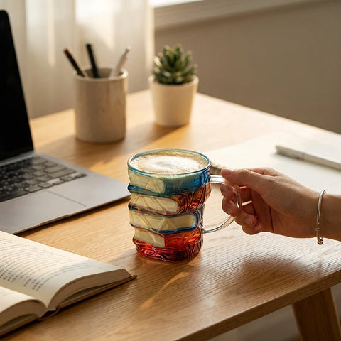 Stacked Book Glass Mug