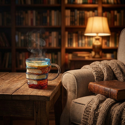Stacked Book Glass Mug