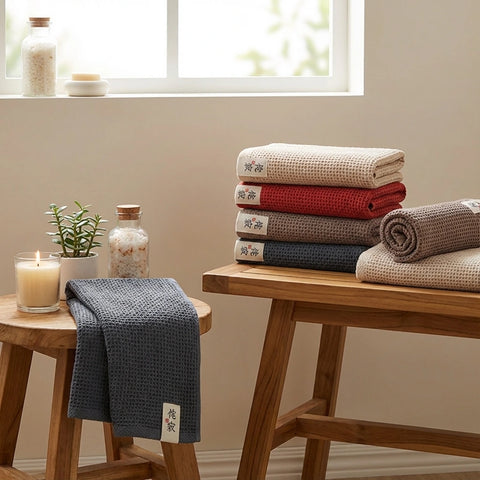Sakura Cotton Waffle Weave Kitchen Towels
