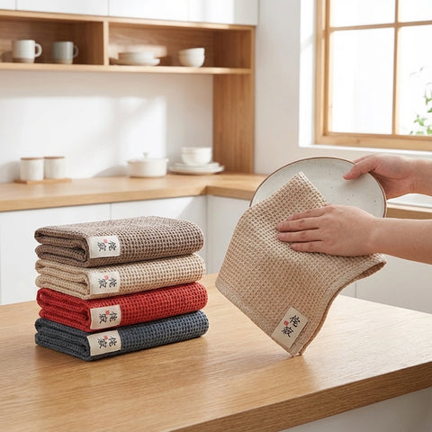Sakura Cotton Waffle Weave Kitchen Towels