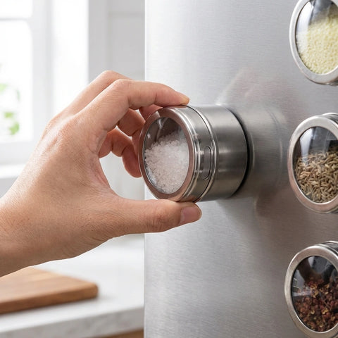 Magnetic Stainless Spice Tin Set
