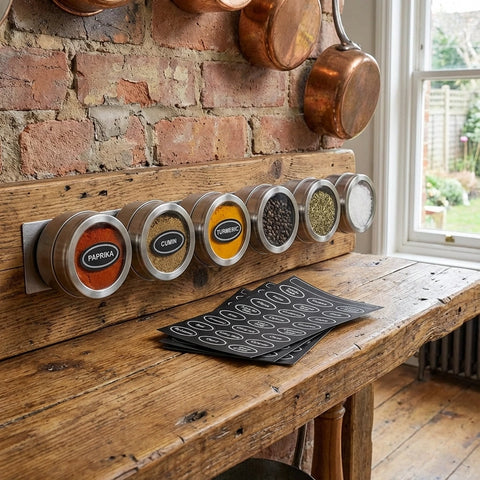 Magnetic Stainless Spice Tin Set