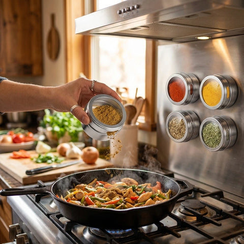 Magnetic Stainless Spice Tin Set