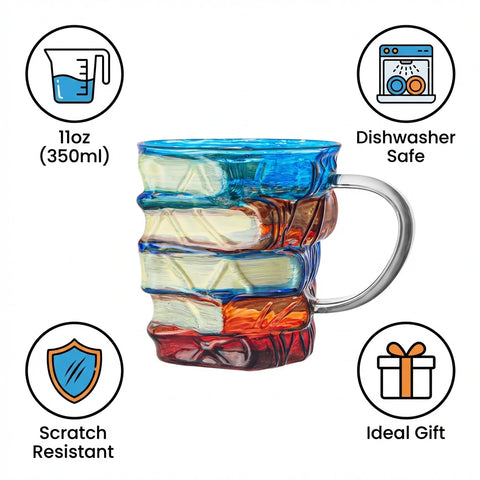 Stacked Book Glass Mug