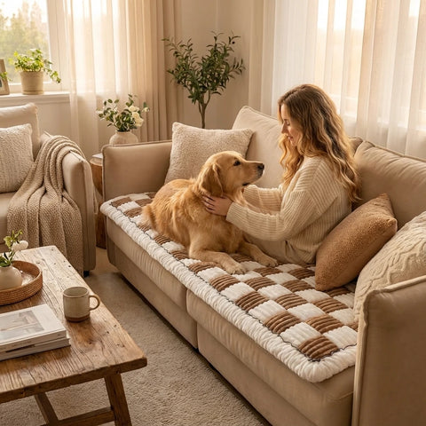 Cozy Patchwork Sofa Pet Mat Protector