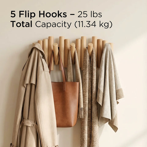 Picket Wooden Flip Wall Hooks