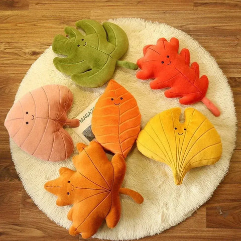 Fall Leaf Plush Throw Pillows