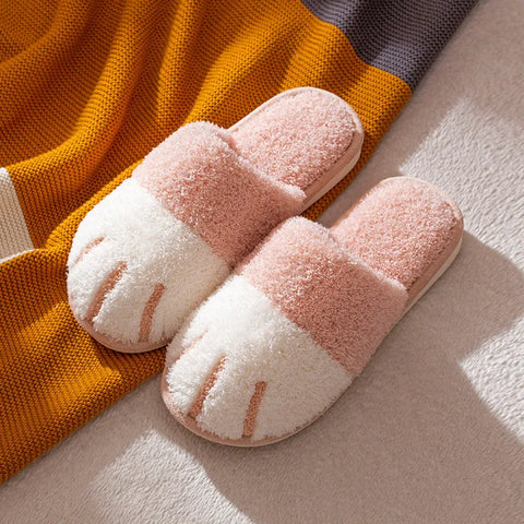 Cozy Cat Paw Plush Slippers
