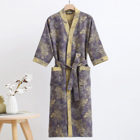 Floral Cotton Kimono Bathrobe
