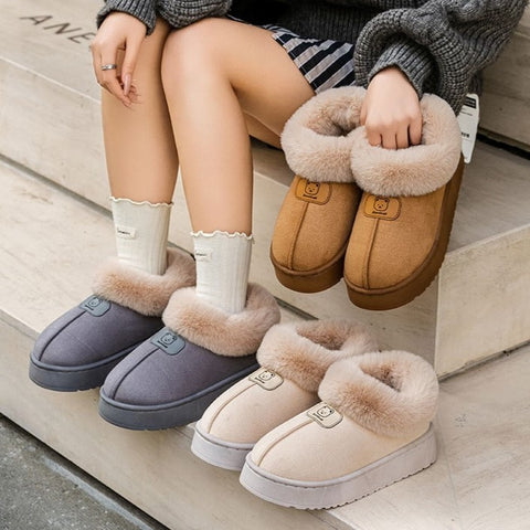 Faux Fur Women’s Boot Slippers