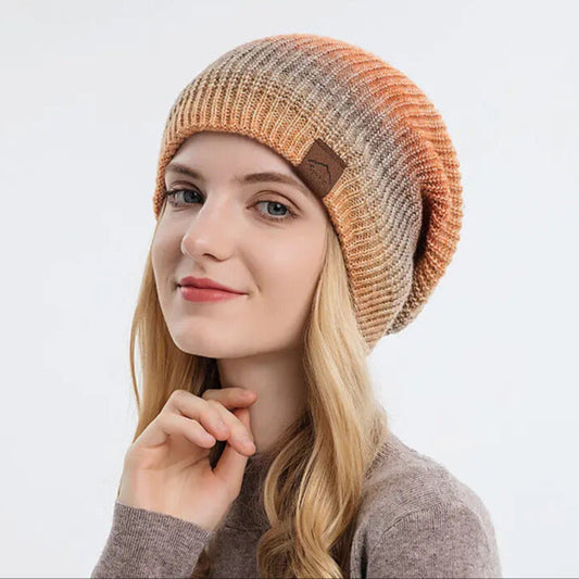 GRADIENT KNIT WOOL BEANIES