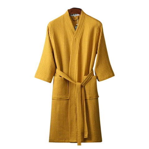 Women's Cotton Bathrobe - Quick-Dry & Absorbent Waffle Weave
